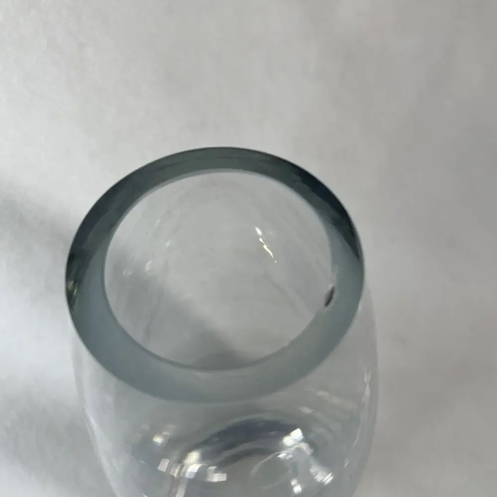 Romania Crystal Clear Heavy Mouth Blown Glass Vase w/ Sticker 10.5